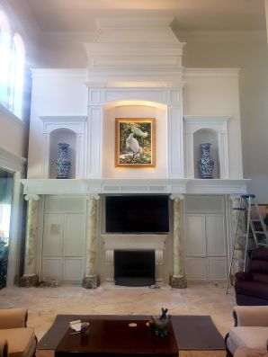 Marbleized Columns and Fireplace in Naples, FL (1)
